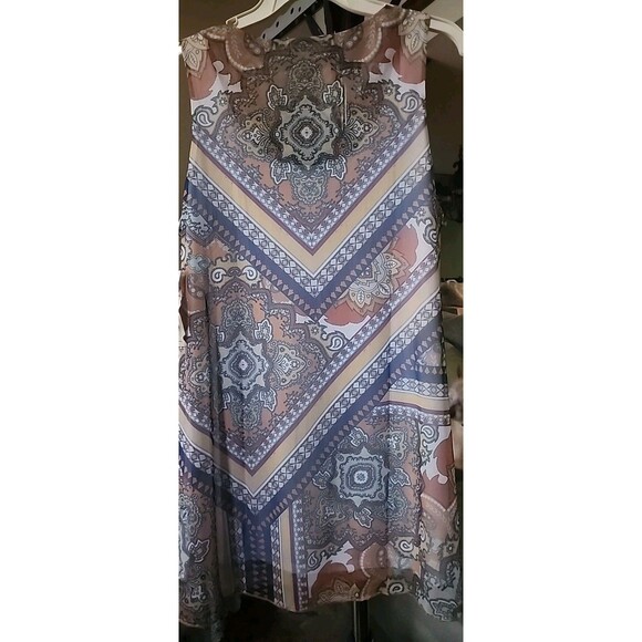 One World Womens XL Geometric Paisley Print Tshirt Tunic Top NWT B7 Rhinestone - Picture 5 of 8